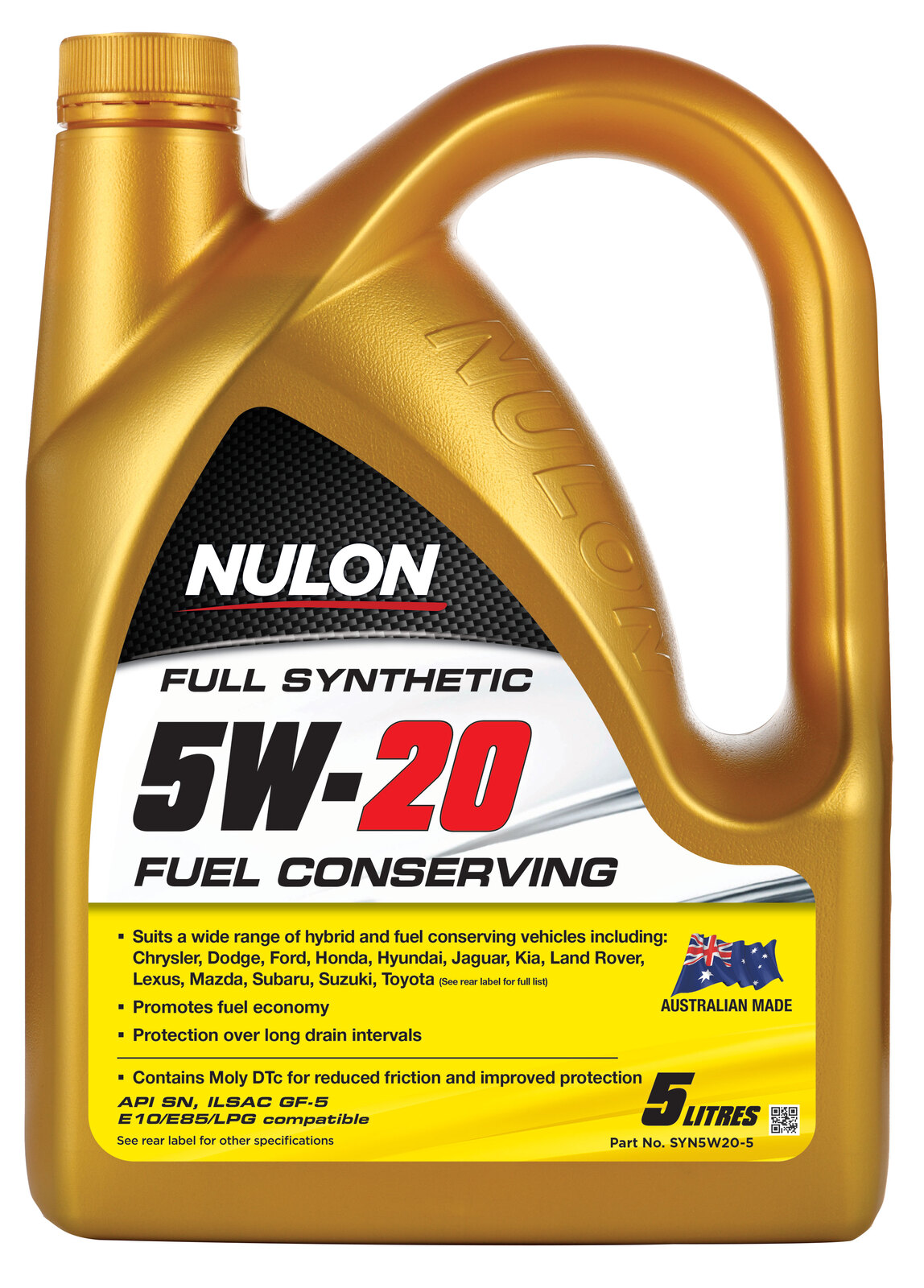 NULON Full Synthetic High Strength 5W20 Engine Oil 5L, Each