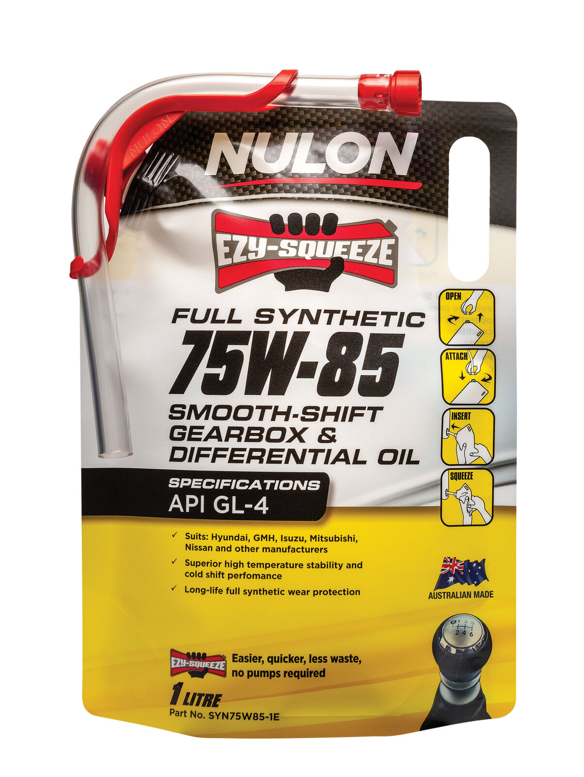 NULON Ezy-Squeeze 75W85 Synthetic SS Man Gb&Tran Oil, Each