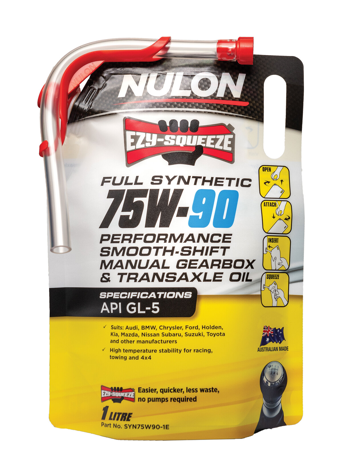 NULON Ezy-Squeeze 75W90 Synthetic Performance Smooth Shift, Each