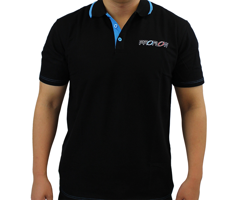 PROFLOW CORPERATE POLO BLACK/BLUE XXL