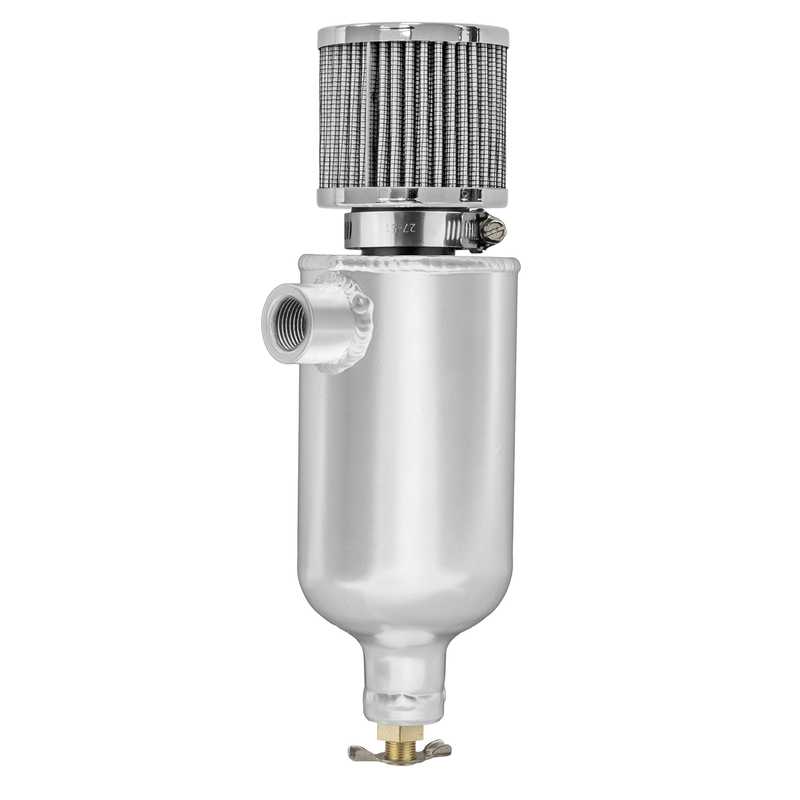 Oil Breather Pro Tank Aluminium, 0.75L, 1/2" NPT Female, Polished