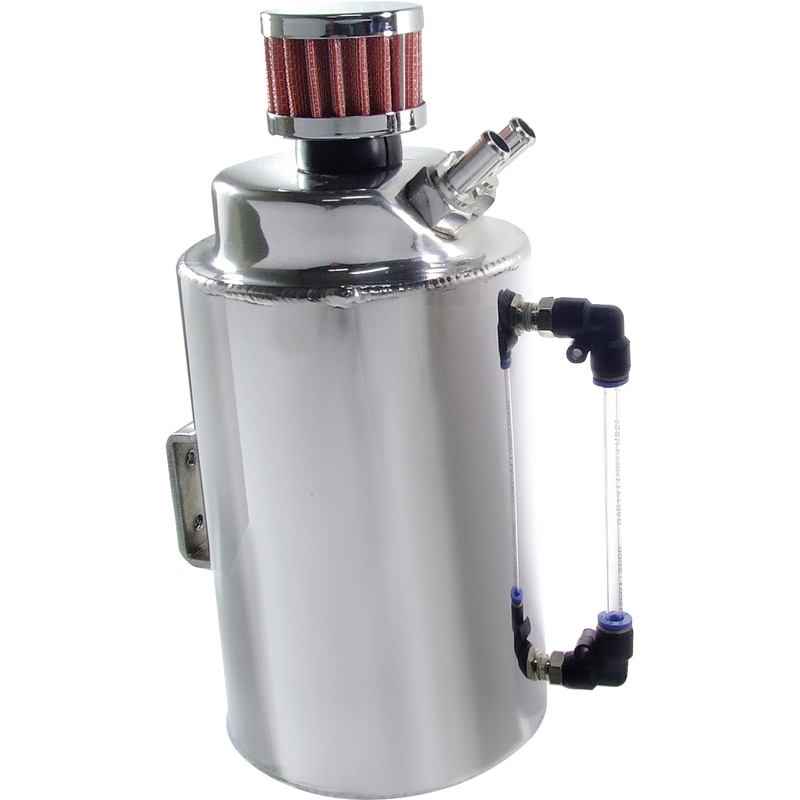 Oil Catch Tank 1L w/Breather Polished