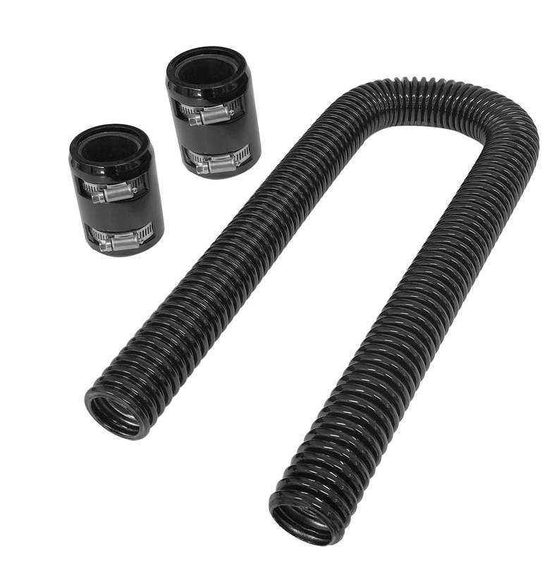 Black Radiator Hose Kit 24" w/Caps