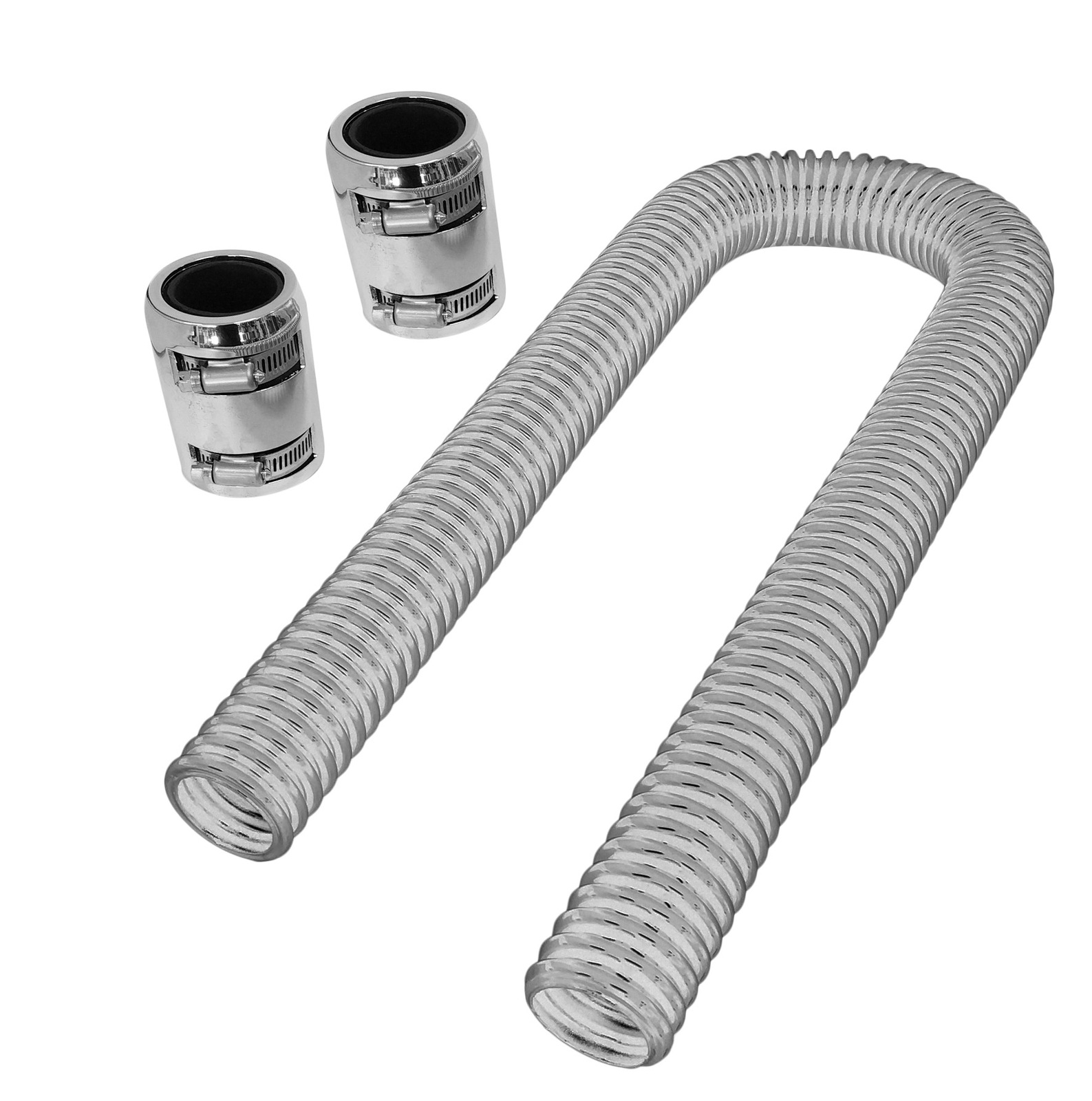 Radiator Hose Flexible, Stainless Steel Chrome Kit, .36in. Length
