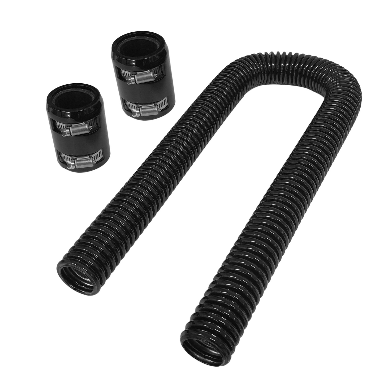 Black Radiator Hose Kit 36" w/Caps