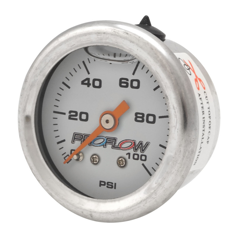 Fuel Pressure Liquid Filled Gauge 0-100SI Stainless Body/White Face