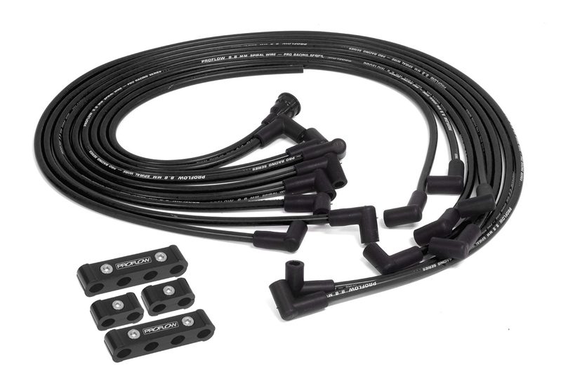 Spark Plug Pro Lead Wires Set, 8.8mm, Black, Black Boots 90 Degree Boots, Universal, V8 with Separator Set
