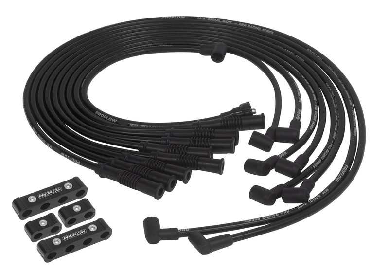 Universal Pro Ignition Lead Set with Seperators V8 Straight Plug Boot 8.8mm Black