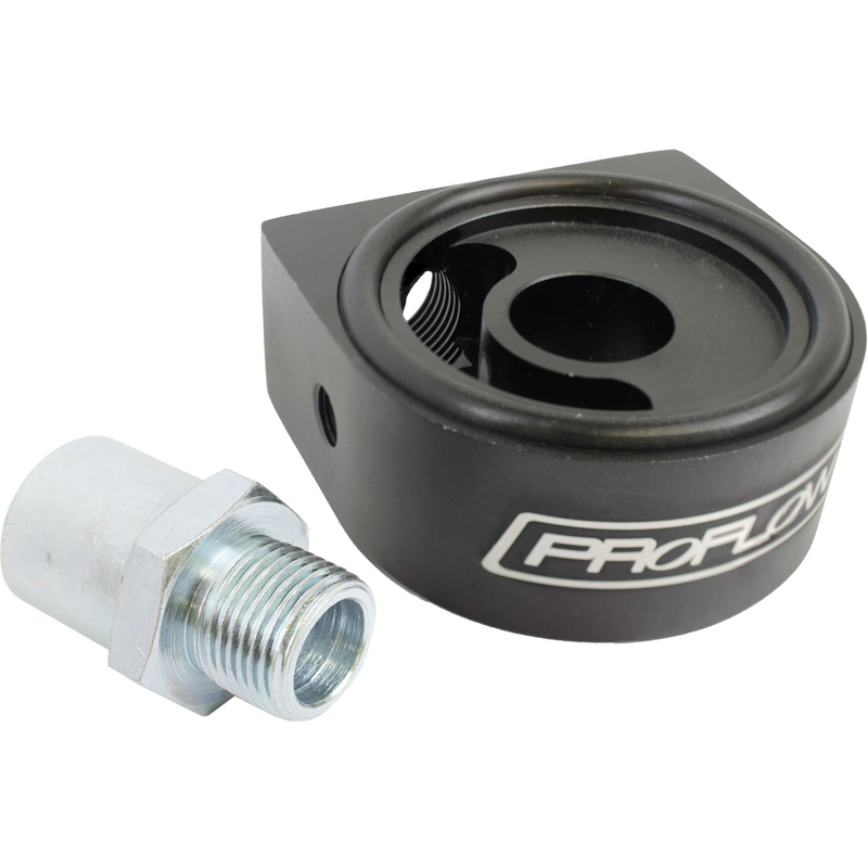 Oil Filter Adapter, Universal Sandwich Adapter, Billet Aluminium, Black Anodised, AN10, 1/8"NPT Port 13/16",3/4",M18.M21