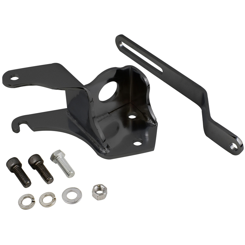 Power Steering Pump Bracket Mounting SB Chev Short Water Pump kit, Black