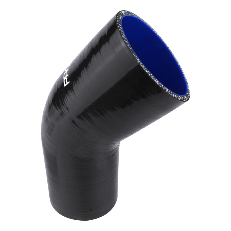 Proflow Hose Tubing Air intake, Silicone, Reducer, 1.50in. - 2.00in. 45 Degree Elbow, Black