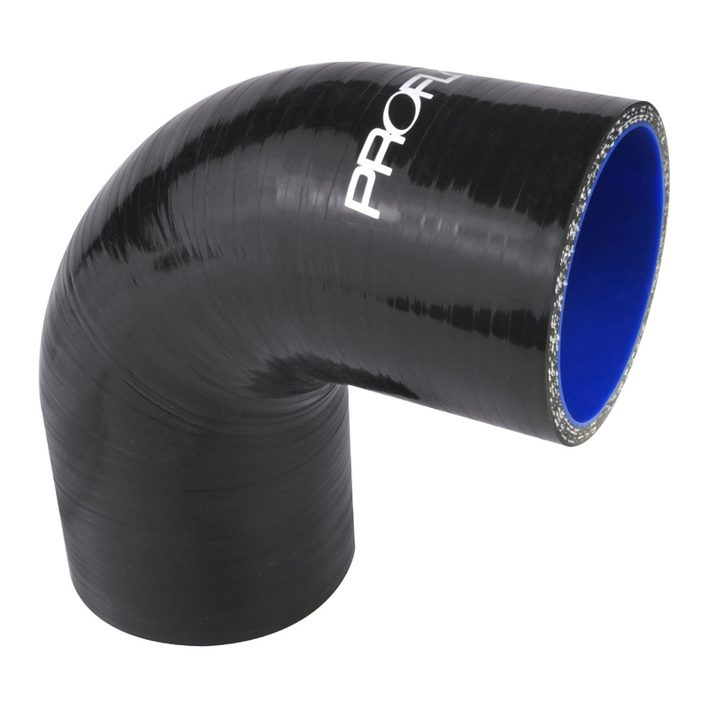 Proflow Hose Tubing Air intake, Silicone, Reducer, 1.50in. - 2.00in. 90 Degree Elbow, Black