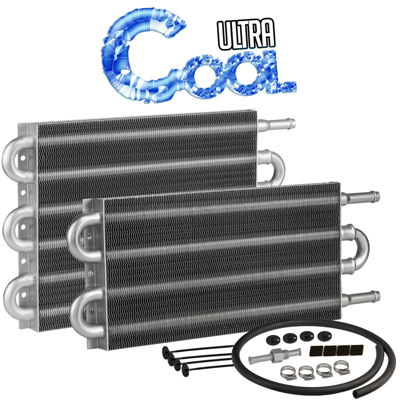 Fluid Cooler, Transmission, Tube, Fin, Natural, 5 in. x 12.5 in. x 0.75 in., 3/8 in. Inlet, Outlet, Each