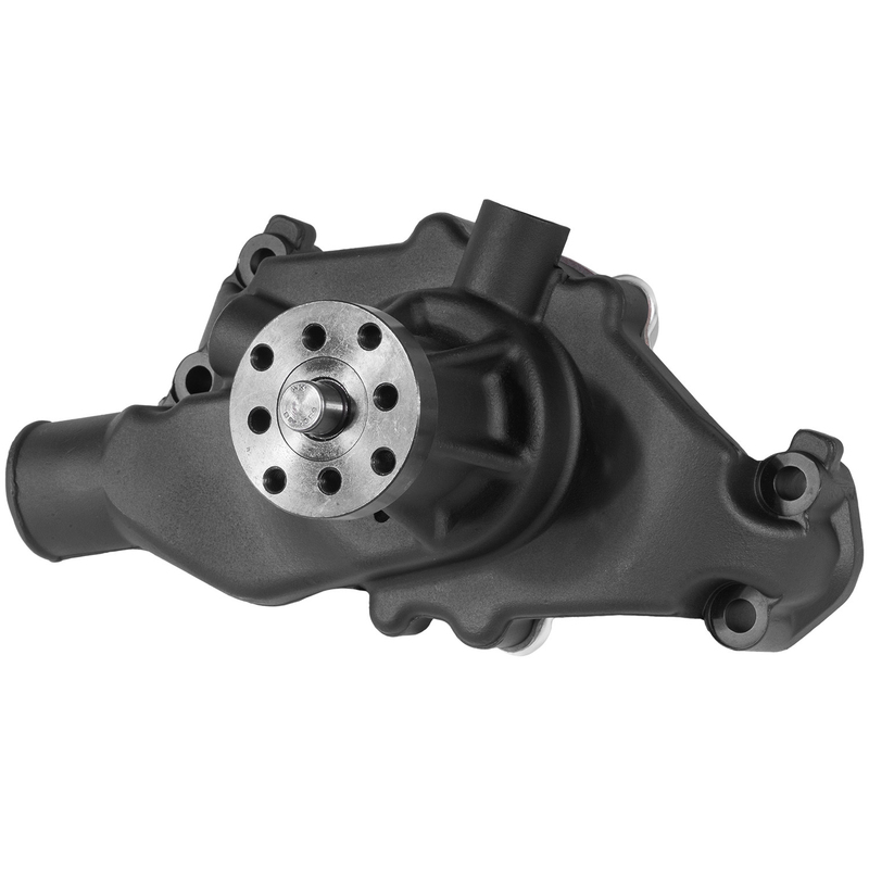 Water Pump Aluminium Pro Series 8 Blade High Perf Chevrolet Small Block Short 307 327 350 400 Black Finish