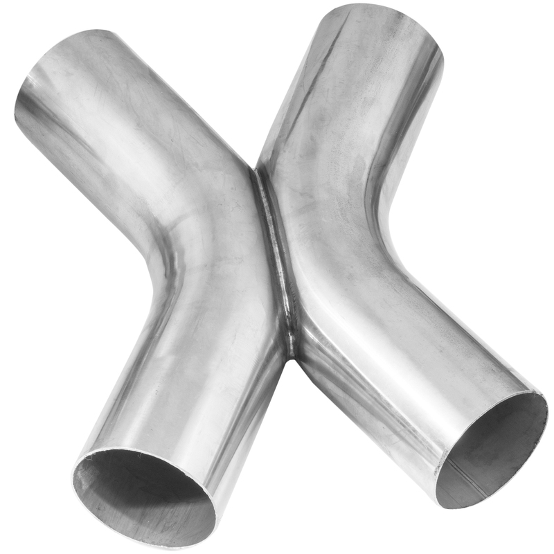 Exhaust X Pipe, Universal, Stainless Steel, Natural, Aluminized, 2.500