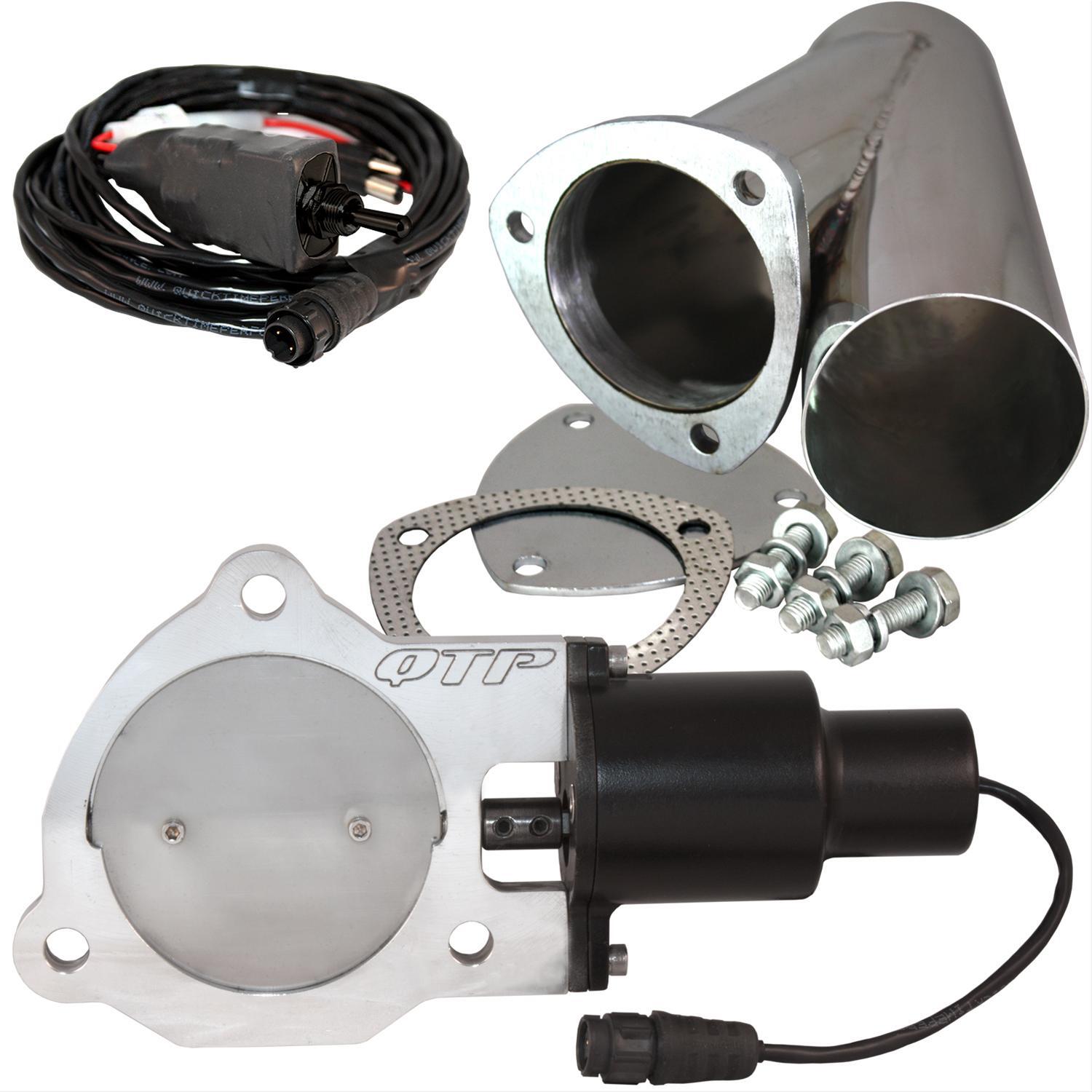 Exhaust Cutout, Electric, Aluminum, Bolt-On, 3.1/2 in. Diameter, Kit