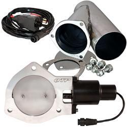 Exhaust Cutout, Electric, Aluminum/Stainless Steel, Bolt-On, 4 in. Diameter, Kit