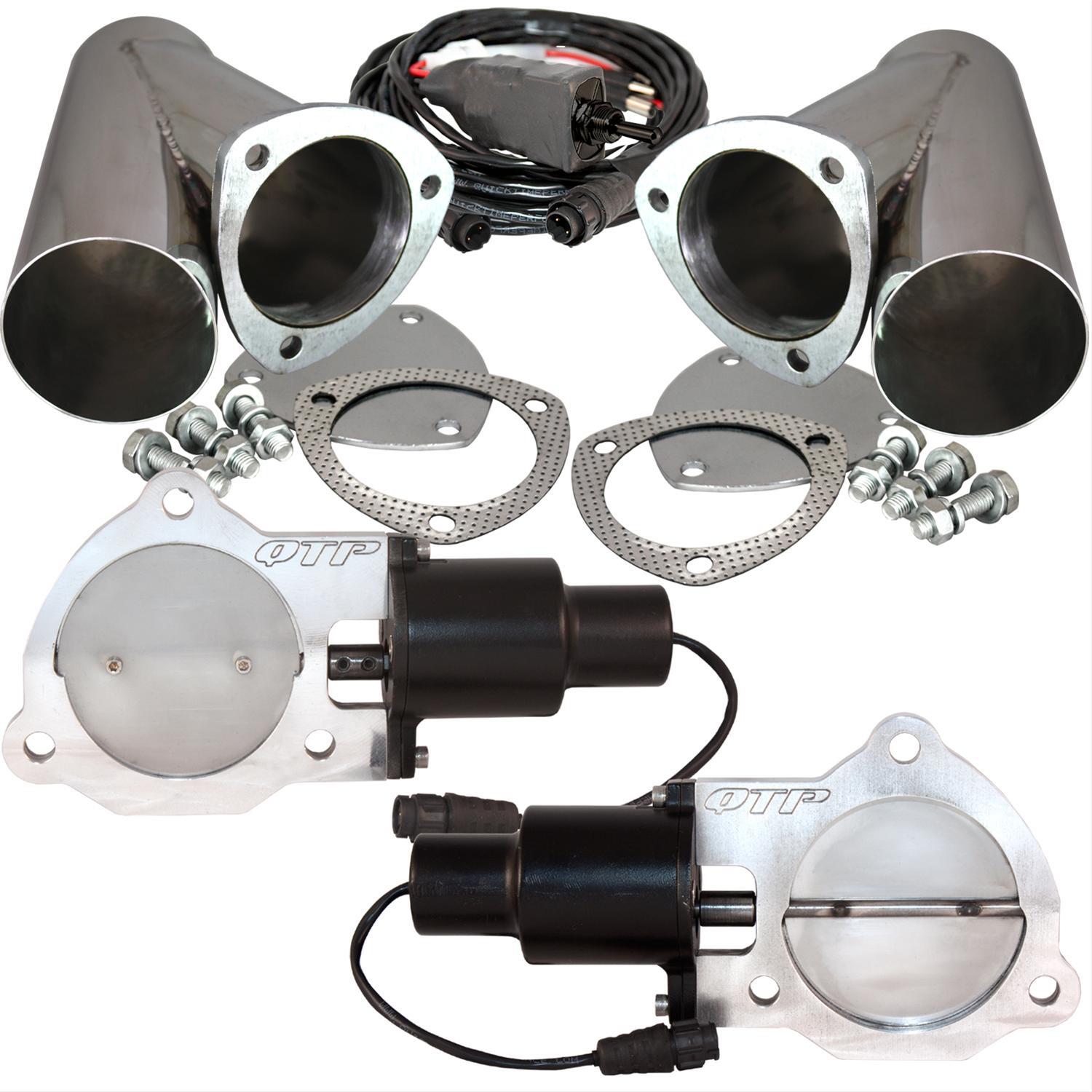 Exhaust Cutouts, Electric, Aluminum, Bolt-On, 3 1/2 in. Diameter, Kit