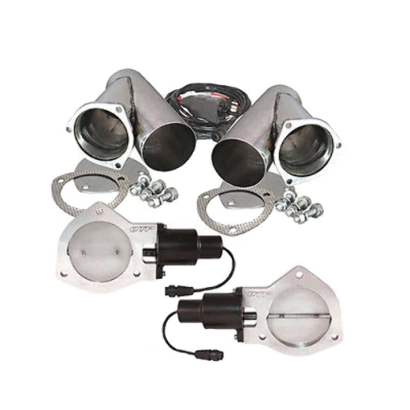 Exhaust Cutouts, Electric, Aluminum, Bolt-On, 4 in. Diameter, Kit