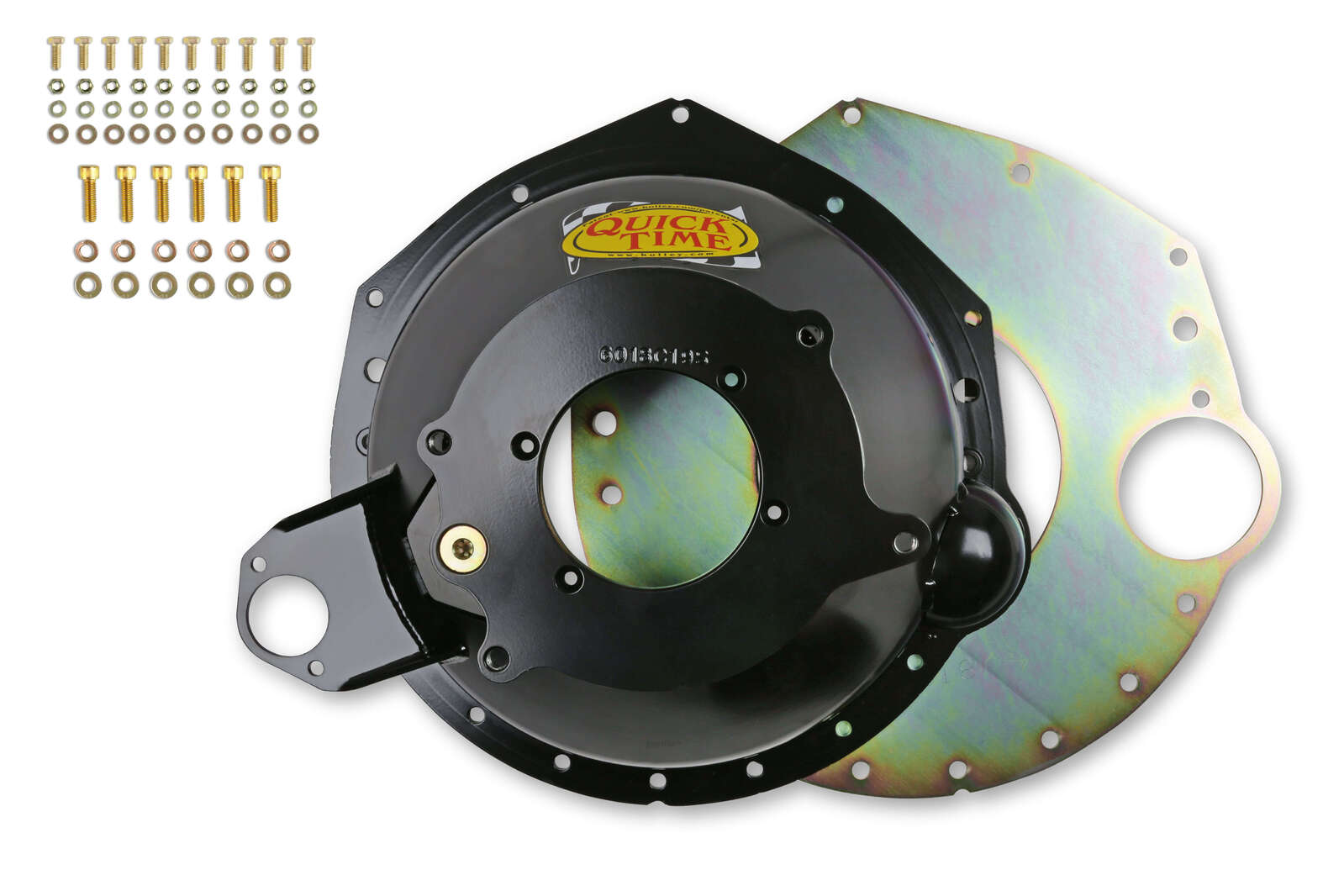 Bellhousing, Clocked 23.00 degrees, Steel, Black, Block Plate, SFI-approved, Chevy, V8, Manual, Kit