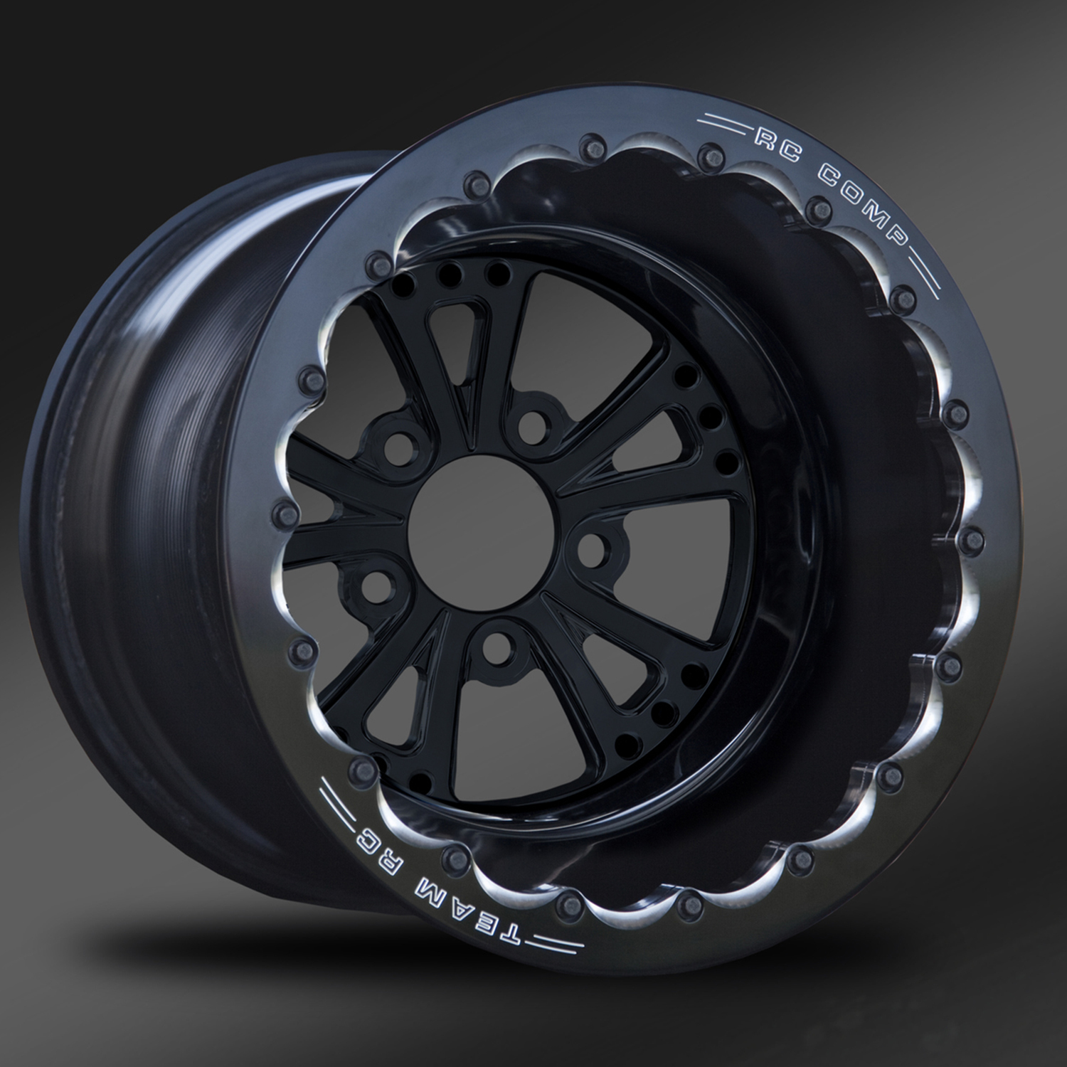 Wheel DBL, Exile, Exile-S, Black Outer, Black Ctr., Black Bead Lock 15x10, 5 x 120mm Blt Ptn, 4.0 Bk Spc