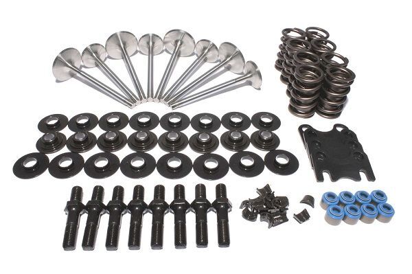 Cylinder Head Components, Valves, Springs, Retainers, Locks, Studs, Guideplates, 180-220cc SBC Hyd Roller Heads, Kit