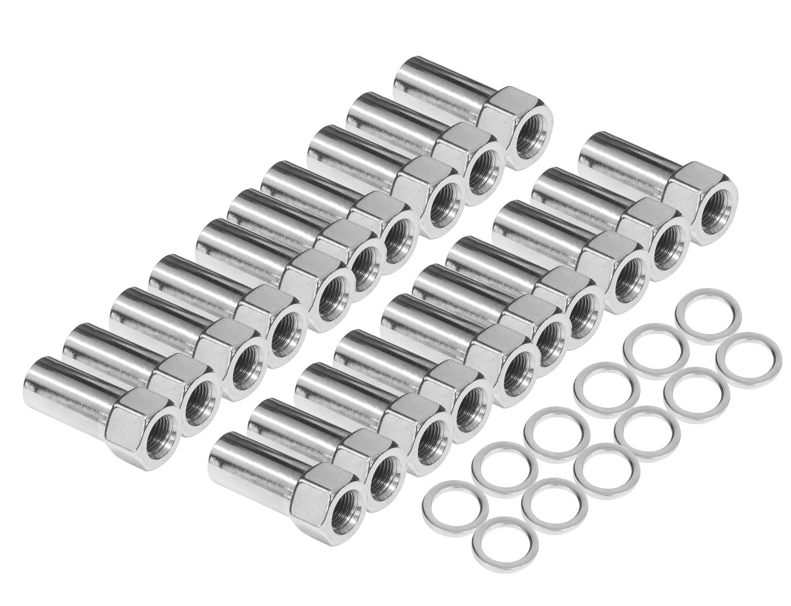 Wheel Nut & washer kit Open Head 1/2",long SST 1.380 shank Weld Wheels Ford- Chrome 20pc