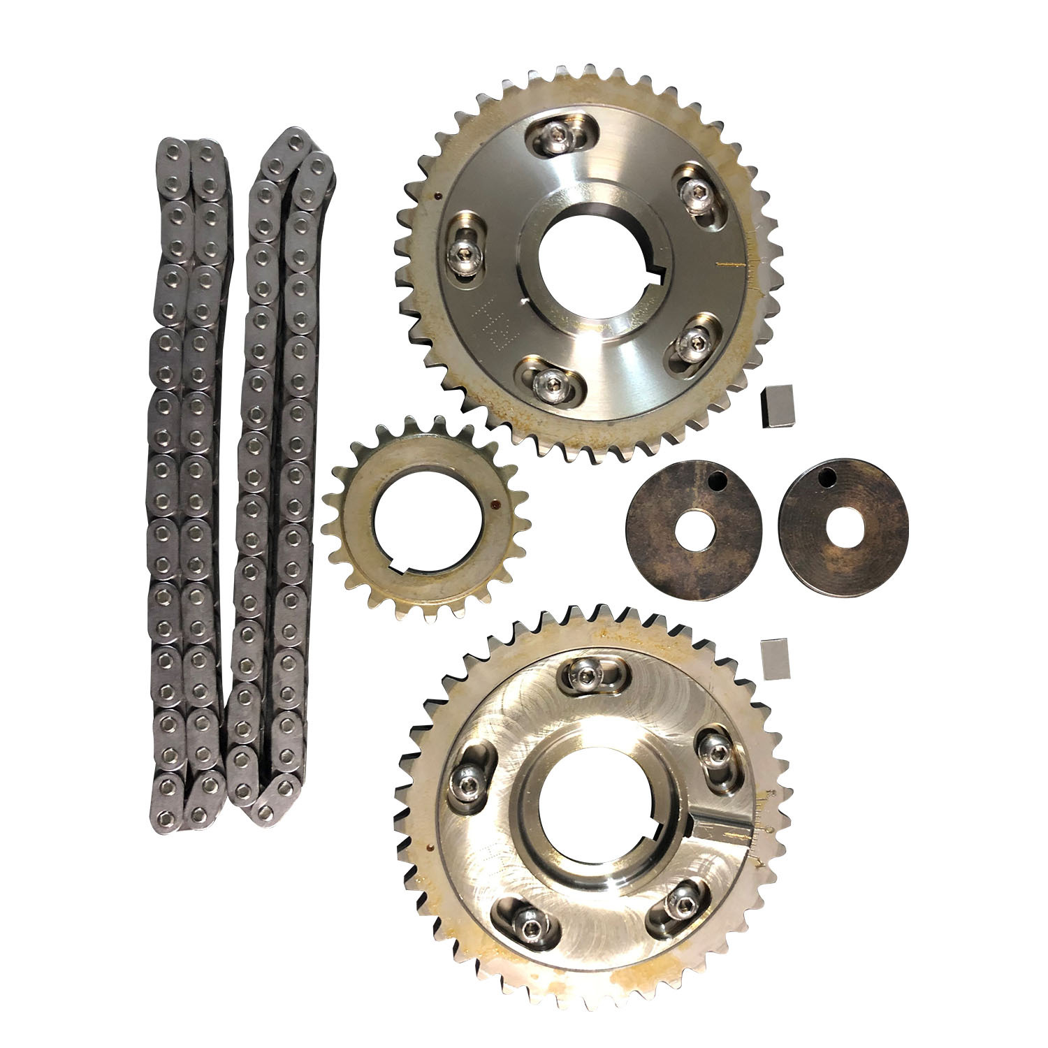TIMING CHAIN KIT,FORD BOSS V8 VERN. TIM. SET 2 VERN. CAMS, 4 KEYS, 2 CHAINS, 4 DRIVE SPROCKETS