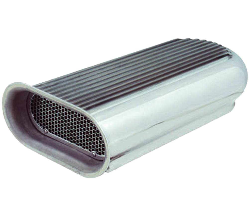 HOOD SCOOP FINNED DUAL QUAD - POL ALUM