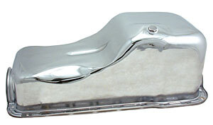 Chrome Plated Steel Stock Oil Pan 69-91 Ford 351W V8 Passenger Cars Front Sump