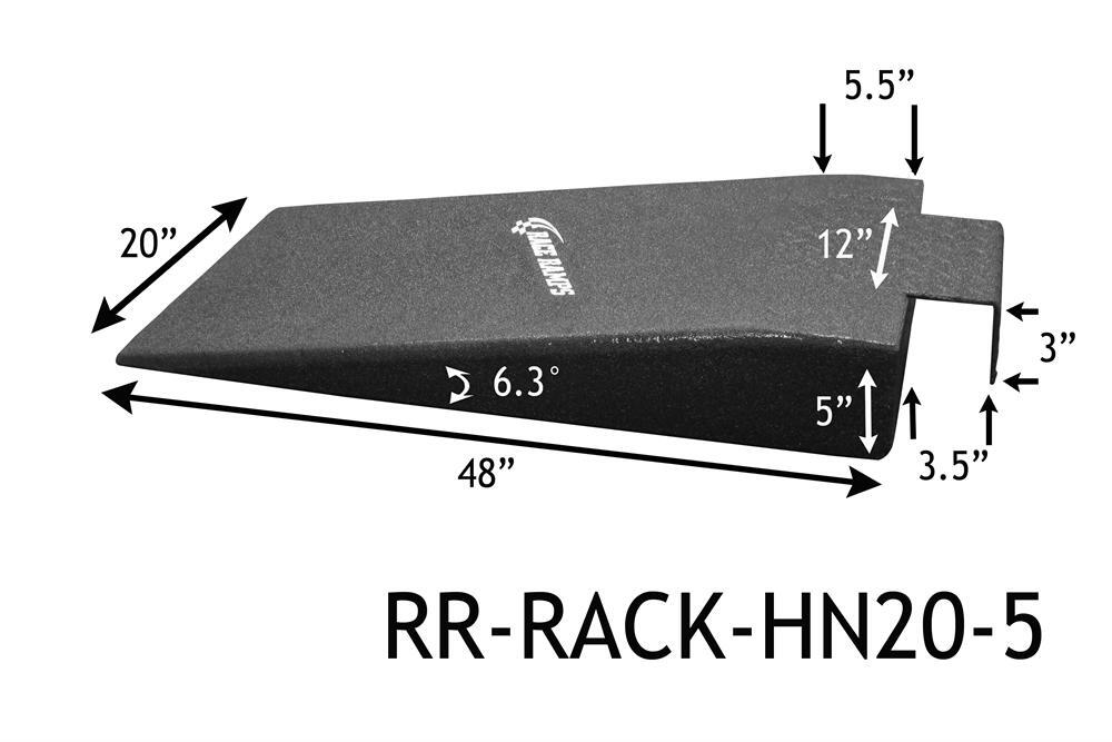 Hook nosed ramp 20' wide 5' high with 6.7 degree incline