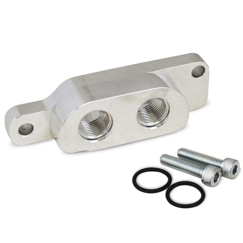 Oil Filter Adapter; Billet Remote Oil Filter Adapter; -10 ORB Ports ; GM LS1 Pans
