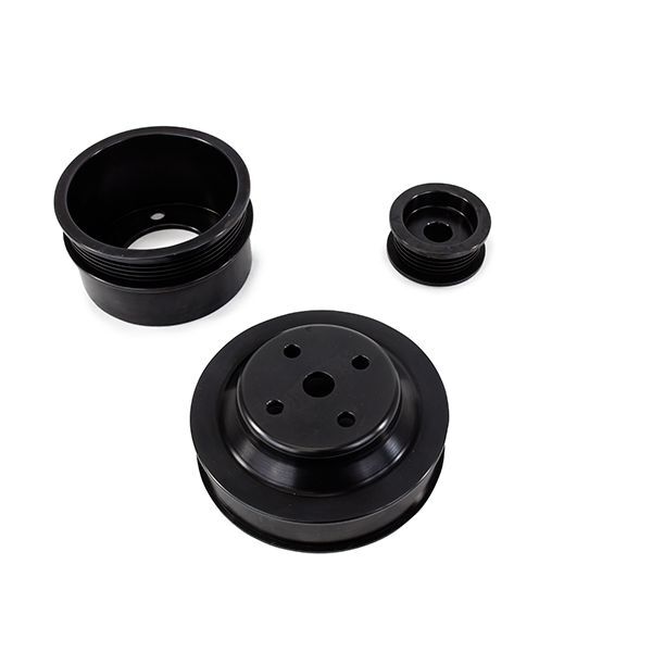1979-93 Ford Mustang 5.0L Billet Aluminum Serpentine Pulley Set, Underdrive, Black
