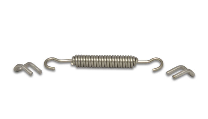 Exhaust Collector Lock Tabs, Weld-On, 2 Titanium weld tabs, 1 Spring, kit