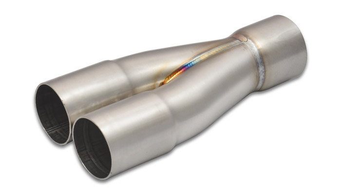 Exhaust Collector, Merge, 2-into-1, 1.50 in. Inlet Slipover I.D., 1.75 in. Transition Outlet O.D., 6.875 in. long, 304 Stainless Steel, each