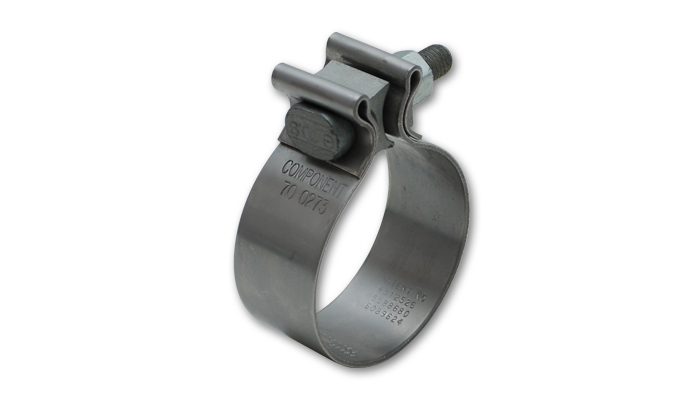 Exhaust Clamp, Torca Accuseal series band clamp, 2.00 in. diameter, 1.25 in. band width, 430 Stainless Steel, Bright finish, Each