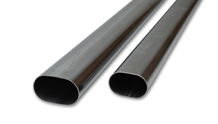 3.5' Oval (nominal) T304 Stainless Steel Straight Tubing - 5 feet long