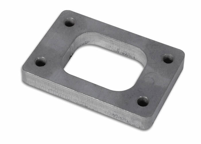 Turbocharger INLET Flange, 4-Bolt, fits all Garrett T3 Undivided Turbine Inlets and Borg Warner EFR 7064 / 7670 B-Type Turbine Inlets, Steel, Natural,