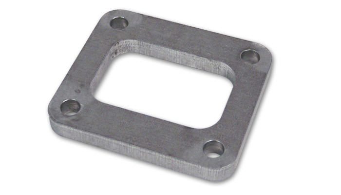 Turbocharger INLET Flange, 4-Bolt, fits Garrett GT/GTX47, GT/GTX50, GTX55 and GT60 with Undivided T6 Turbine Inlet, 304 Stainless Steel, Natural, each