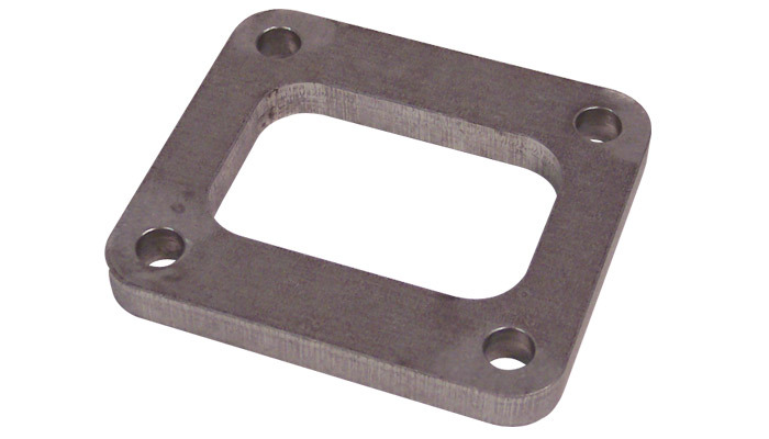 Turbocharger INLET Flange, 4-Bolt, fits T4/T04 Undivided Turbine Inlet, 304 Stainless Steel, Natural, each