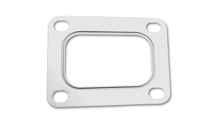 Turbo Flange Gasket, Turbine INLET, 4-Bolt, fits T4/T04 Undivided Turbine Inlet, 304 Stainless Steel, Natural, each
