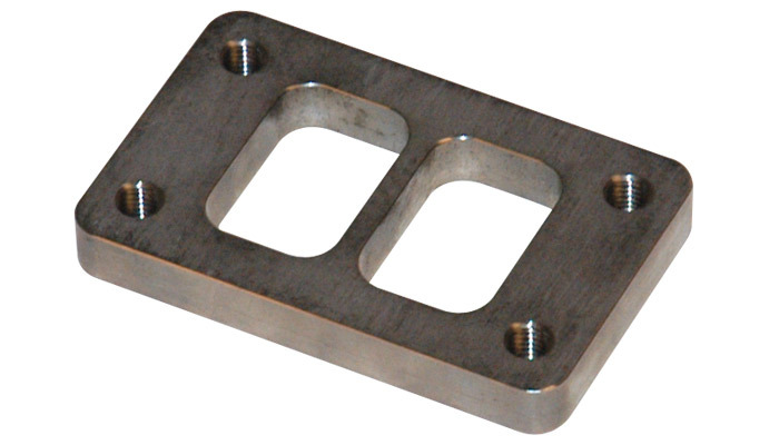 Turbocharger INLET Flange, 4-Bolt, fits all Garrett GT3271 and all T3 Divided Turbine Inlets, 304 Stainless Steel, Natural, each