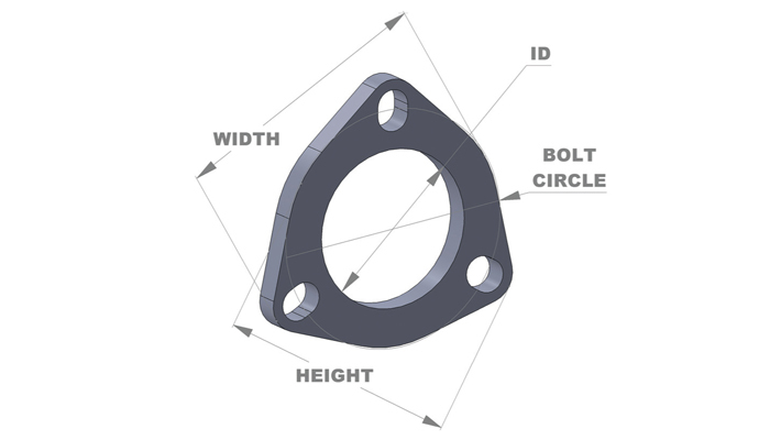 3-Bolt Stainless Steel Flanges (2.75' I.D.) - Box of 5 Flanges