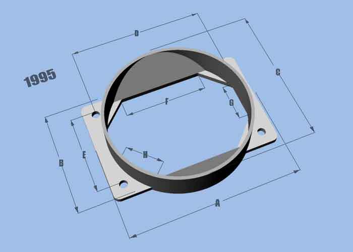 Adapter Plate, MAF Sensor, 4.50 in. Inlet I.D., Mitsubishi applications, Aluminum, Natural, each