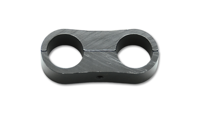 Hose Separators, dual 5/8 in. I.D. (16mm I.D.) holes, Billet Aluminum, Black Anodized, Each