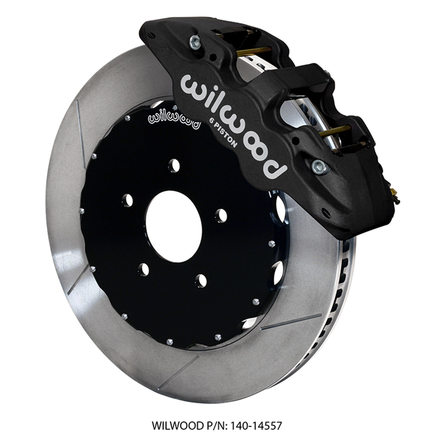 AERO6 Big Brake Front Brake Kit (Race) - Black Anodize Caliper - GT Slotted Rotor Chevy C5/C6 Corvette 97-13