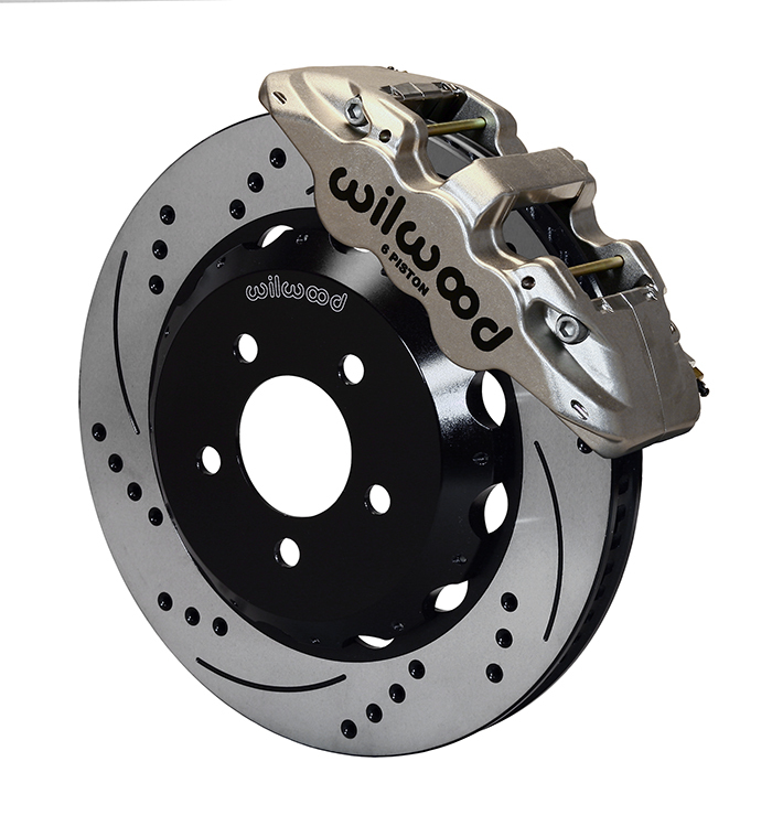 Disc Brakes AERO6 Big Brake Front Cross-drilled/Slotted Rotors Nickel Plated Calipers Pontiac Kit