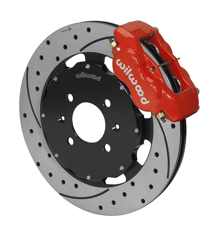 Brake Kit 4-Piston Calipers Cross-Drilled Slotted Front for use on Honda® Kit