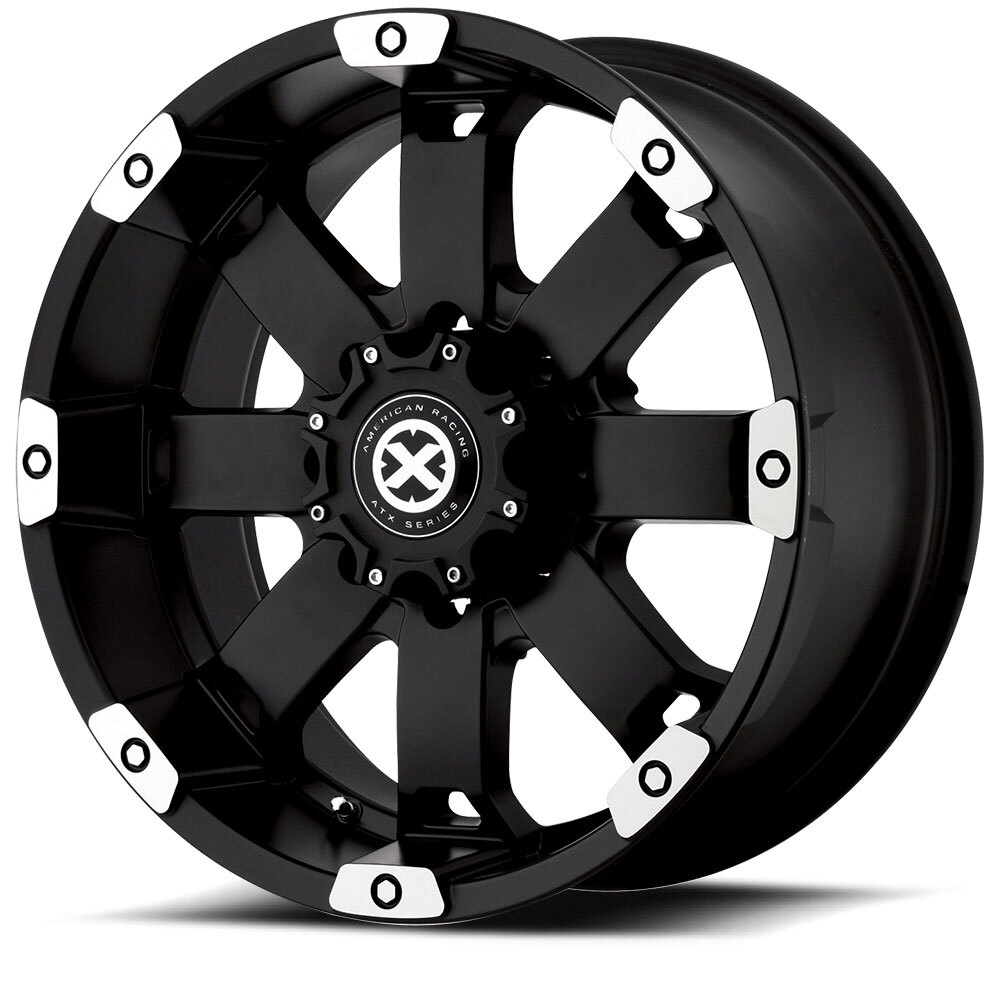 Wheel,AX185 CRAWL 17X8 5X4.75 M-BLK/MCH 0MM,PAINTED MACHINED