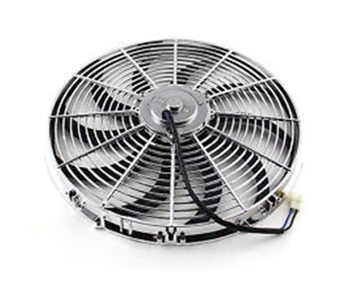 Electric Fan Thermatic 1400CFM Curve Blade Reversible 12' 12V, 80W, Chrome Fan